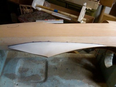 Shot of the fillet with the wing off and all sanded down at the ply.