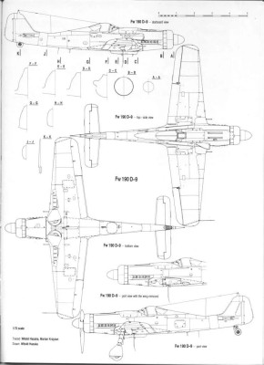 FW 190 D-9 - 3 view-drawing.jpg