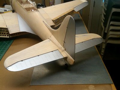 The trim tabs will be painted on with the airbrush. A special technique used make them look 3 dimensional.