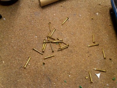 Small brass brads. Future .30cal ammo